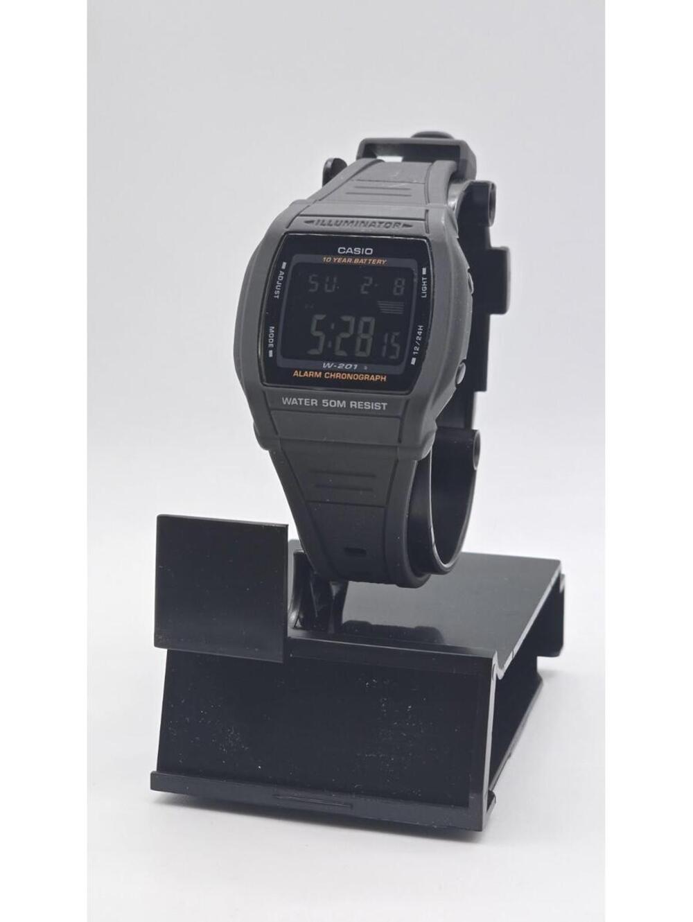 Casio W201-1BV Digital Chronograph Watch Resin Band Alarm 10 Year Battery